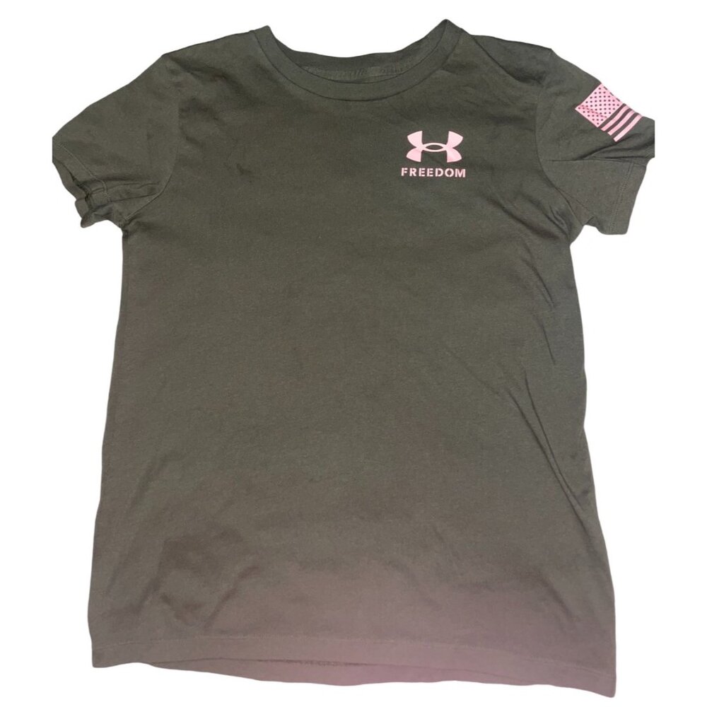 Under Armour freedom patriotic American flag t-shirt army green SMALL